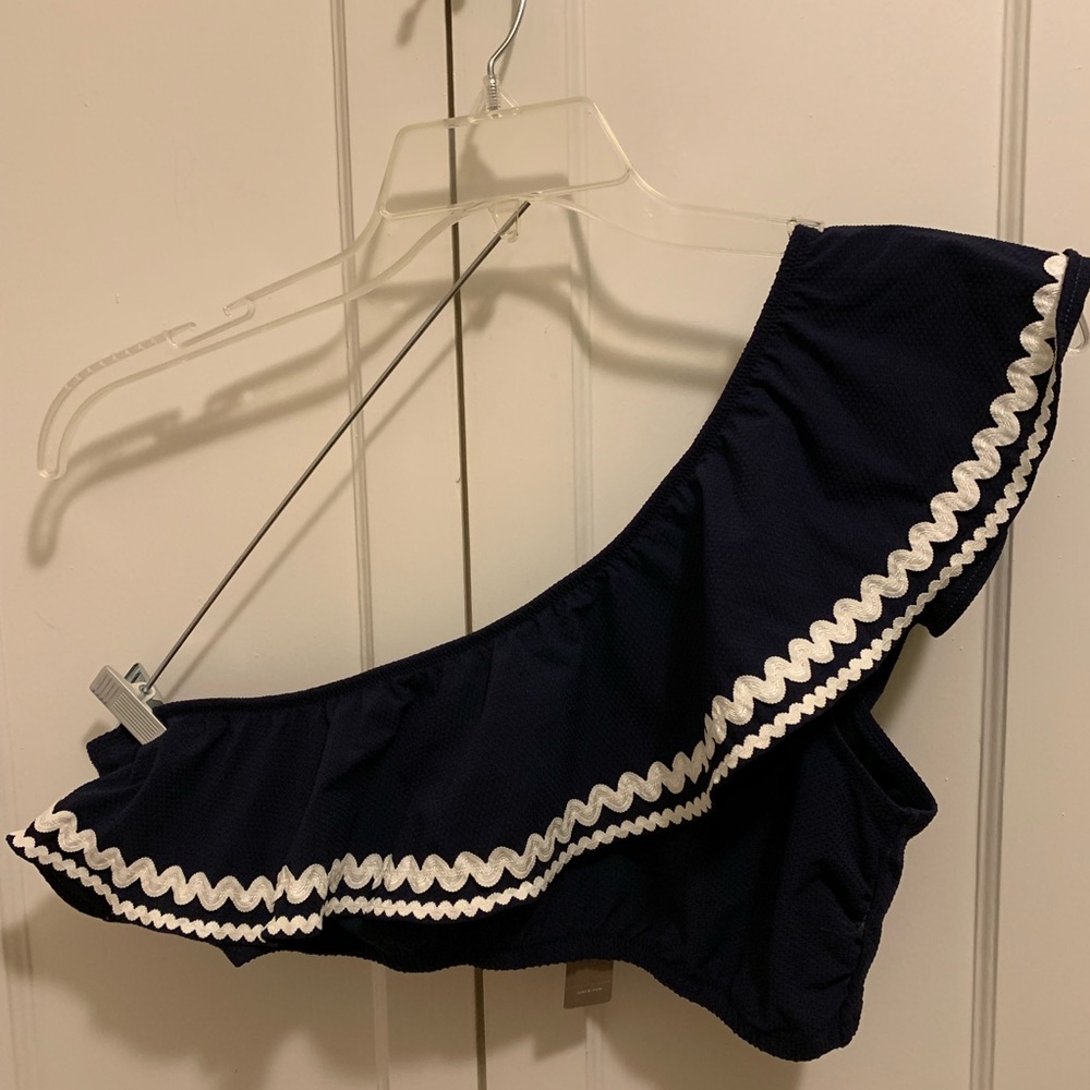 J.Crew Ruffle One-shoulder Bikini Top Rickrack Trm - Picture 3 of 8